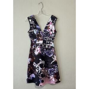 Clover Canyon Dress Size Small Sleeveless V Neck Poetic Petals Fit & Flare